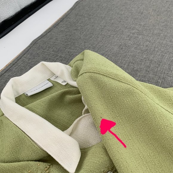 Vintage Alfred Dunner Cardigan W/ Top Attached Collared Green White Sz 14 Floral - Picture 9 of 15